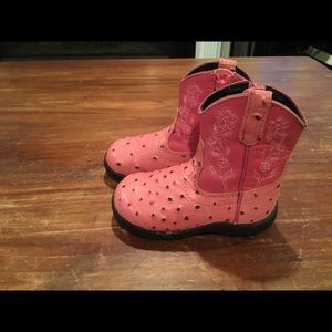 Roper pink ostrich boots toddler 6/23